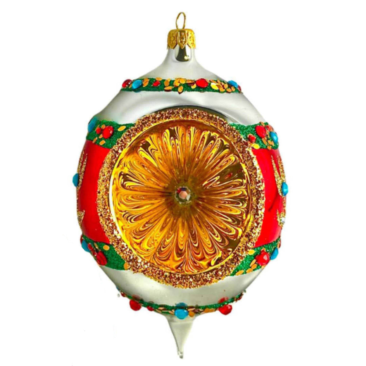 (64056) Pre-Order The Ornament King Winter Glow Red, 6.00 Inch, Lemon Drop Large Reflector Ornament 48029 Red