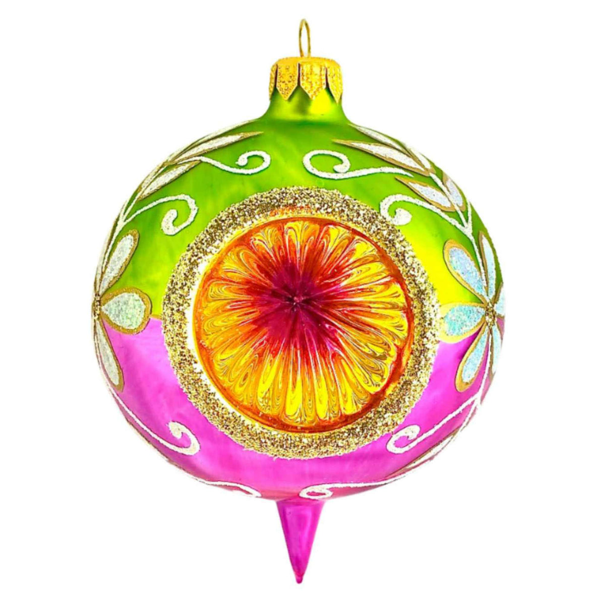 (64061) Pre-Order The Ornament King Arielle Pink, 4.00 Inch, Lemon Reflector Drop Ornament 48031 Pink