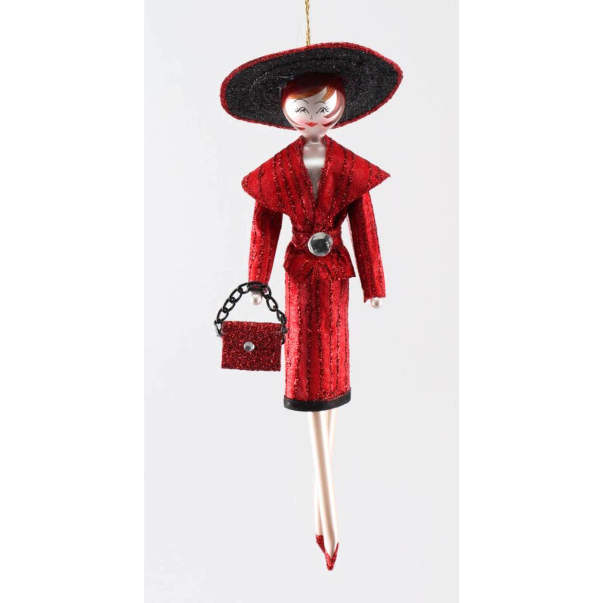 (64075) Pre-Order De Carlini Carmen With Large Hat, 6.50 Inch, Collectible Italian Holiday Ladies Ornament Do7881