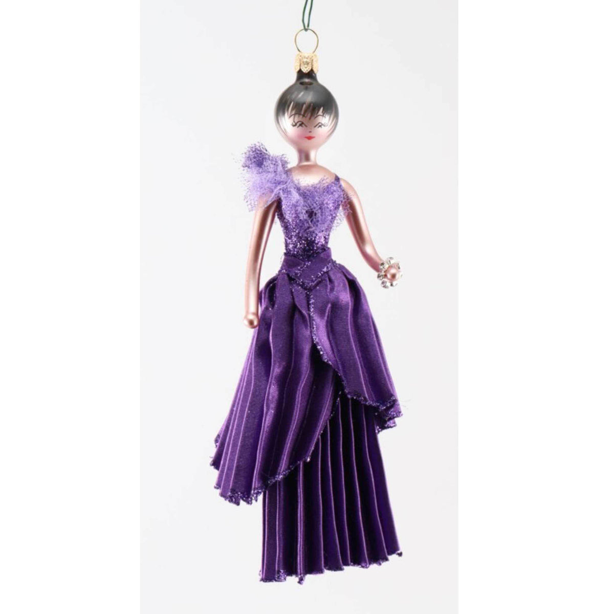 (64079) Pre-Order De Carlini Lady Amethyst In Ballgown, 6.50 Inch, Collectible Italian Holiday Ladies Ornament Do7890