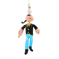 (7025) De Carlini Italian Ornaments Popeye The Sailor, 6.75 Inch, Ornament Cartoon Italian Om3912m