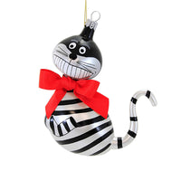 (7163) De Carlini Italian Ornaments Cheshire Cat With Ribbon, 5.00 Inch, Ornament Alice Fairytale A5433ms