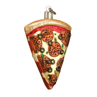 (7188) Old World Christmas Pizza Slice, 4.25 Inch, Ornament Pepperoni Dough Crust 32047