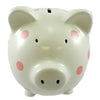 Bank White W/ Pink Polka Dots Bank - - SBKGifts.com