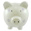 Bank White W/ Lavender Polka Dots - - SBKGifts.com