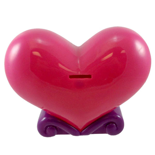 Bank Hot Pink Heart Shaped Bank - - SBKGifts.com