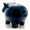 Bank Blue Piggy Bank W/ Stitching - - SBKGifts.com