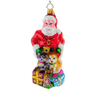 (792) Christopher Radko Company Four-Footed Friends, 5.50 Inch, Ornament Charity Santa Dog Cat 1013084