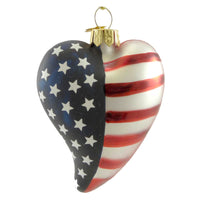 (7943) Cherry Designs Heartfully Patriotic, 2.75 Inch, Christmas Ornament Flag 2071