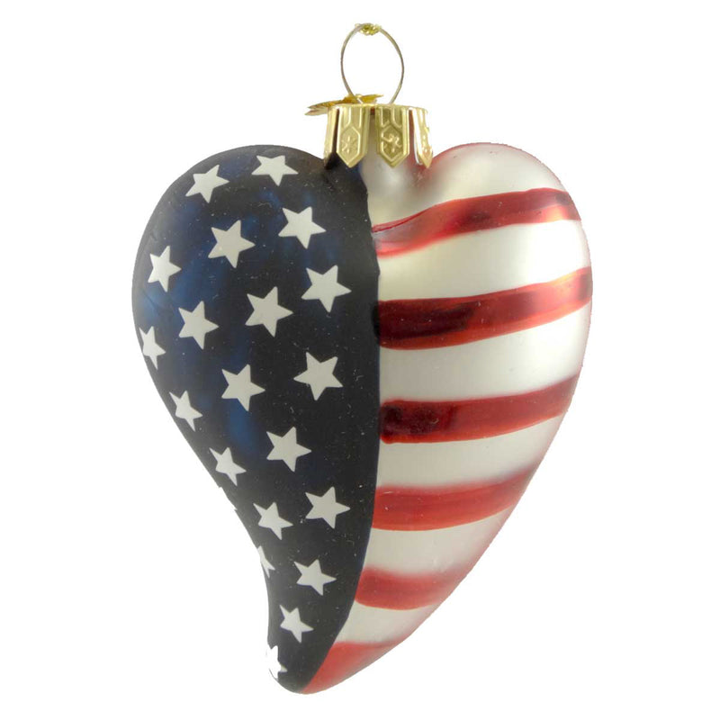 2.75 Inch Heartfully Patriotic Christmas Ornament Flag 2071 (7943)