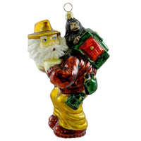 (7977) Holiday Ornament Santa Goes Ape Again, 6.00 Inch, Ornament Morris Animal White Zkp1669