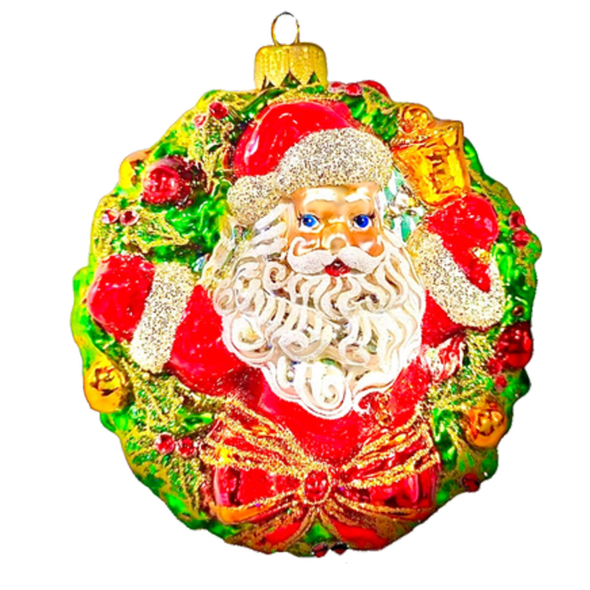 (63838) Pre-Order The Ornament King Merry Fellow, 4.50 Inch, Santa Wreath Ornament 42017