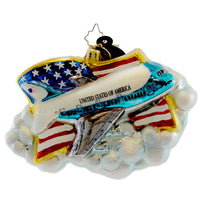 (8271) Christopher Radko Air Force One, 3.75 Inch, Ornament Patriotic America Usa 1014864