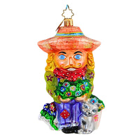 (904) Christopher Radko Company Bloomin' Boby, 4.75 Inch, Ornament Nutcracker Farmer 1012251