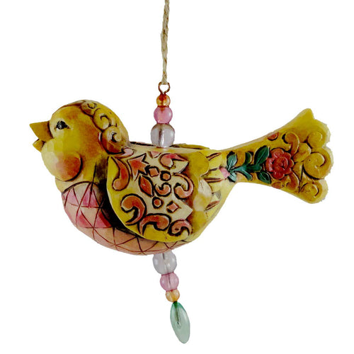 Jim Shore Bird Hanging Ornament Yellow - - SBKGifts.com