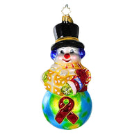 (942) Christopher Radko Company Global Concern, 6.00 Inch, Ornament Snowman Aids Charity 1012679