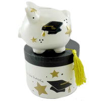 (9506) Bank Piggy Bank Graduate, 4.50 Inch, Ceramic Graduation Cr120gr