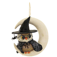 (Bettj2306) Bethany Lowe Witchy Owl On Moon Ornament, 3.75 Inch, Halloween Spider Bird Tj2306