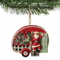 Jim Shore Highland Glen Santa In Plaid Camper - - SBKGifts.com