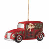 (Ene6012874) Jim Shore Highland Glen Santa In Woodie Wagon, 2.00 Inch, Ornament Heartwood Creek 6012874