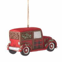 Jim Shore Highland Glen Santa In Woodie Wagon - - SBKGifts.com