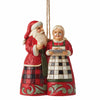 (Ene6012877) Jim Shore Highland Glen Santa & Mrs. Claus, 4.00 Inch, Ornament Heartwood Creek 6012877