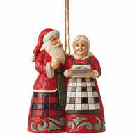 (Ene6012877) Jim Shore Highland Glen Santa & Mrs. Claus, 4.00 Inch, Ornament Heartwood Creek 6012877