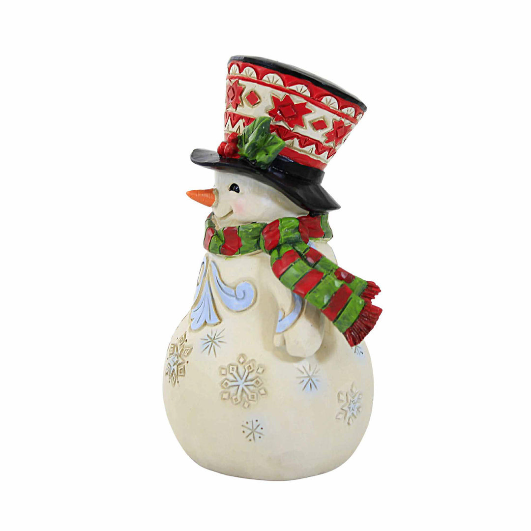 Mini Snowman with Checkered Hat Figurine by Jim Shore 6012958