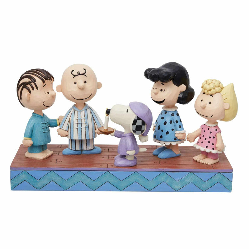 Jim Shore P.J. Party - One Figurine 5.0 Inch, Resin - Peanuts Snoopy Linus  Charlie Brown Lucy Sally 6013046