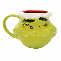 (Ene6013486) Enesco Feelin' Grinchy Sculpted Mug, 4.25 Inch, Santa Hat Grinch Large 6013486