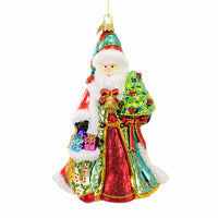 (Hur959) Huras Family Baroque Santa, 7.00 Inch, Christmas Stocking Tree Bell Hf959