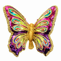 (Hurd662) Huras Family Jeweled-Colored Butterfly, 1.25 Inch, Christmas  Spring Clip-On Glittered Dhf662