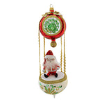 9.00 Inch Up, Up And Away - A Variation Single Digit Limited Edition Italian Free Blown Santa Ornament 23268A (60408)