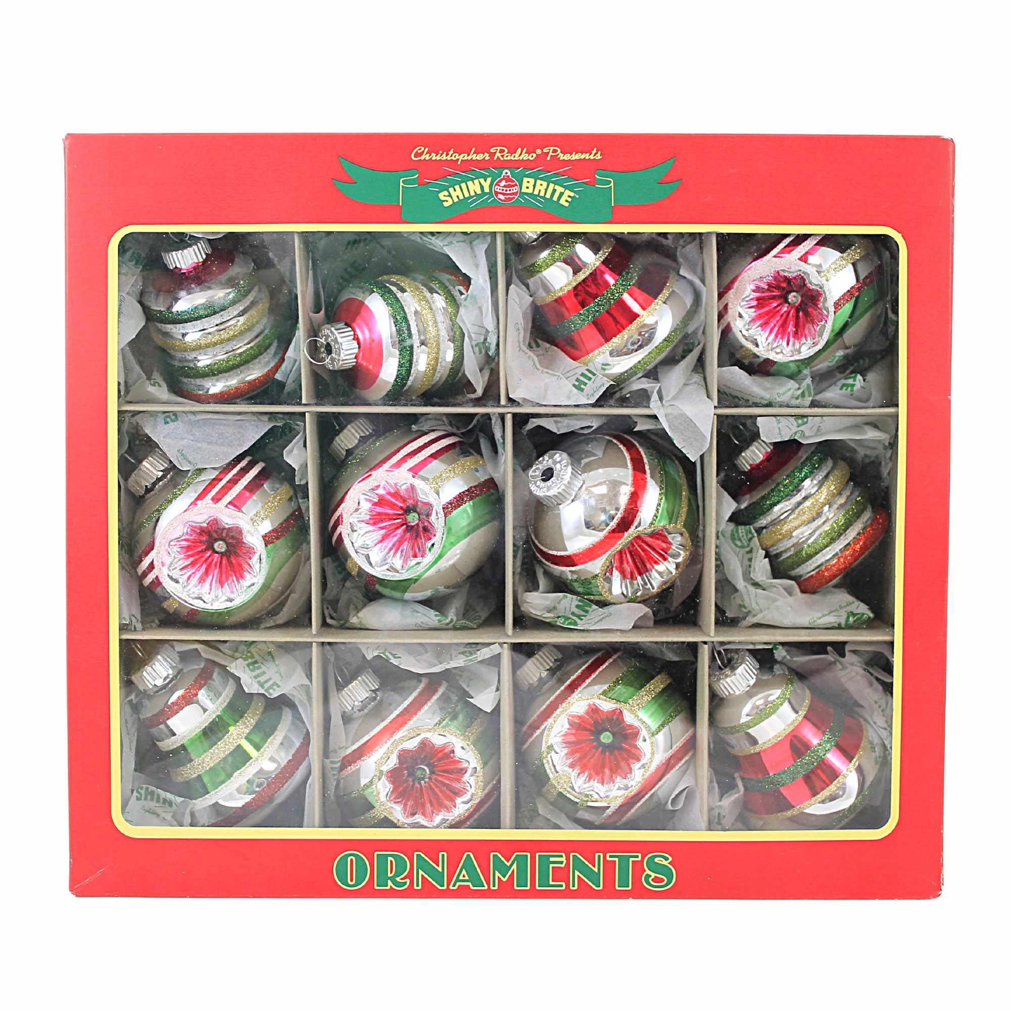 Christopher Radko Company Decorated Shapes - 12 Glass Ornaments