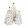 (Rom136330) Roman Merengue Tree Set, 8.75 Inch, Christmas Star Glittered Set Of 3 136330