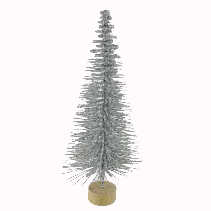 (13972) Christmas Silver Glitter Table Tree, 9.00 Inch, Decoration Display Village Hc11920752