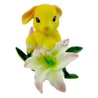 (15615) Easter Bunny With Lily, 3.00 Inch, Easter Spring Flower Garden 4027617