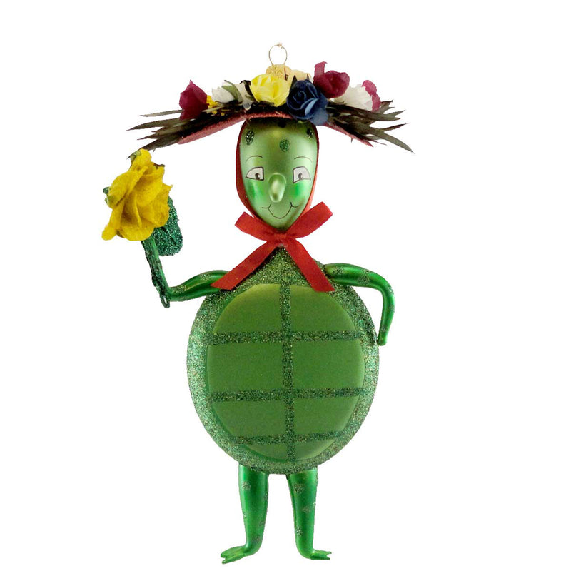 (15971) Jinglenog Murtle, 8.00 Inch, Ornament Turtle Flower 80108