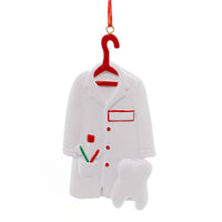 (16147) Personalized Ornament Dentist Coat Ornament, 4.50 Inch, Dds Tooth Doctor 49