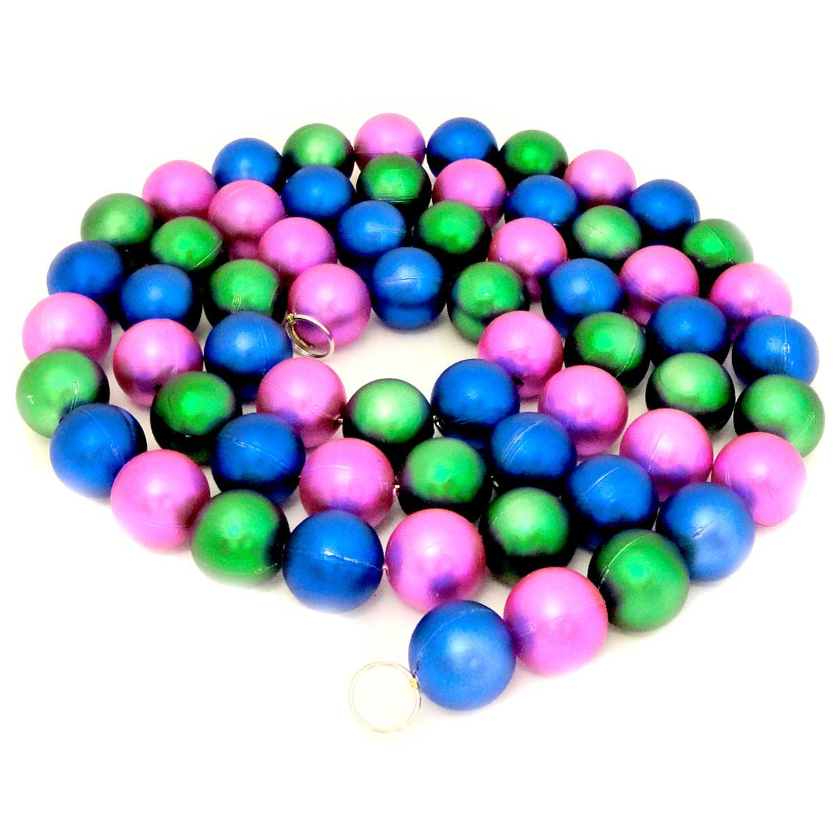 Holiday Ornament Bead Christmas Garland Plastic Pink Blue Green ...