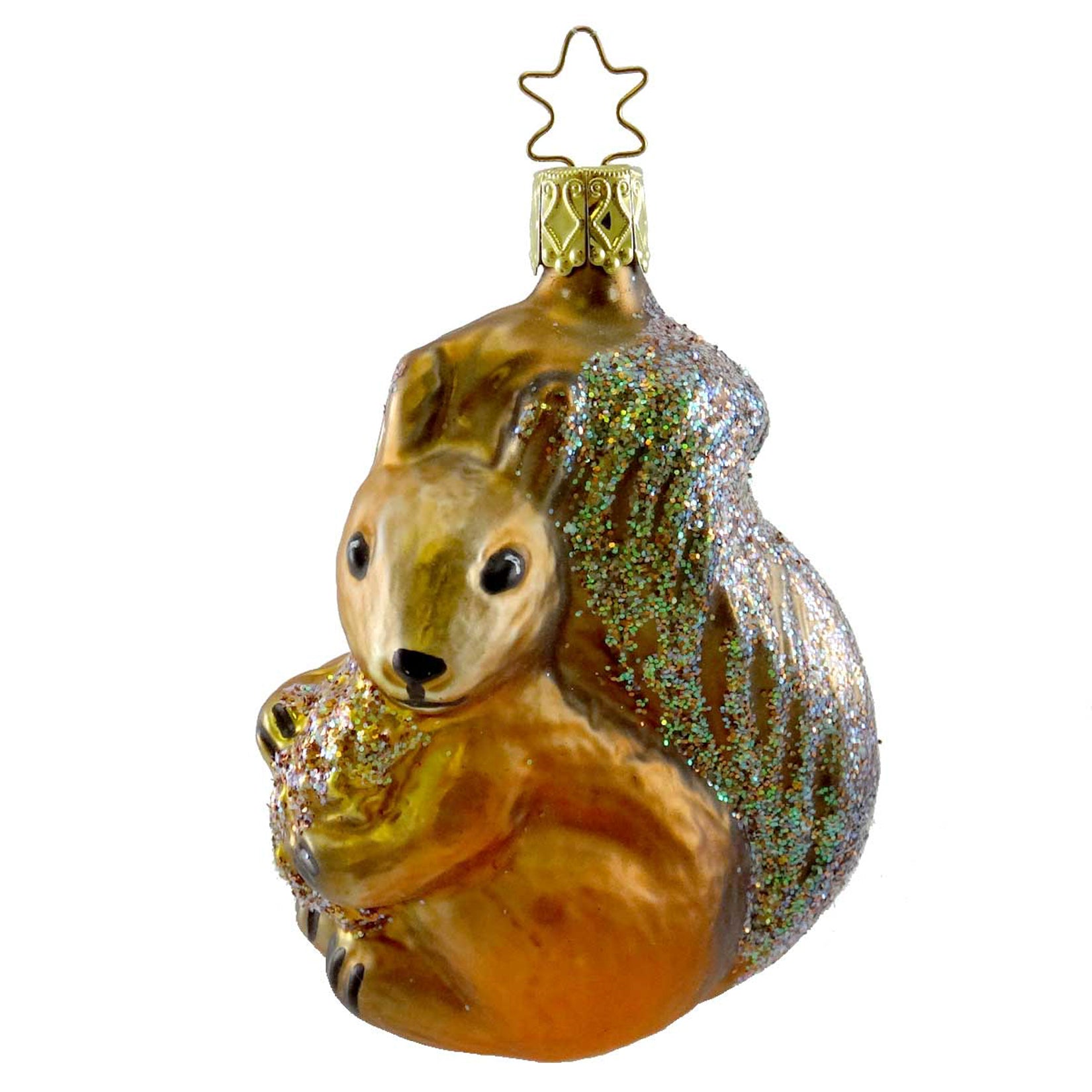 Inge Glas Squirrelly Snack Blown Glass Ornament Squirrel Nut Forest ...