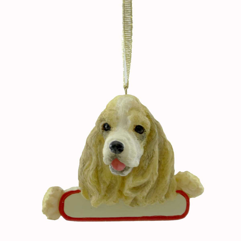 (20924) Personalized Ornaments Cocker Spaniel Blonde, 2.50 Inch, Christmas Puppy Dog 21878A