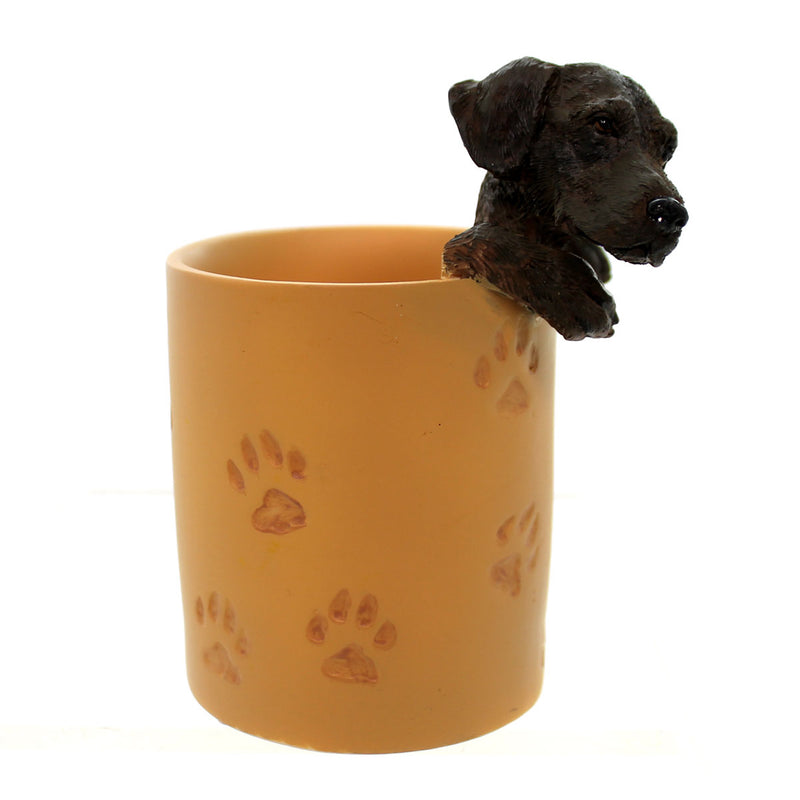 Home & Garden Chocolate Lab Penholder - - SBKGifts.com