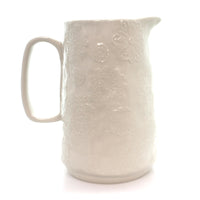 (35027) Tabletop White Snowflake Pitcher, 8.50 Inch, Slightly Raised Flakes 177286