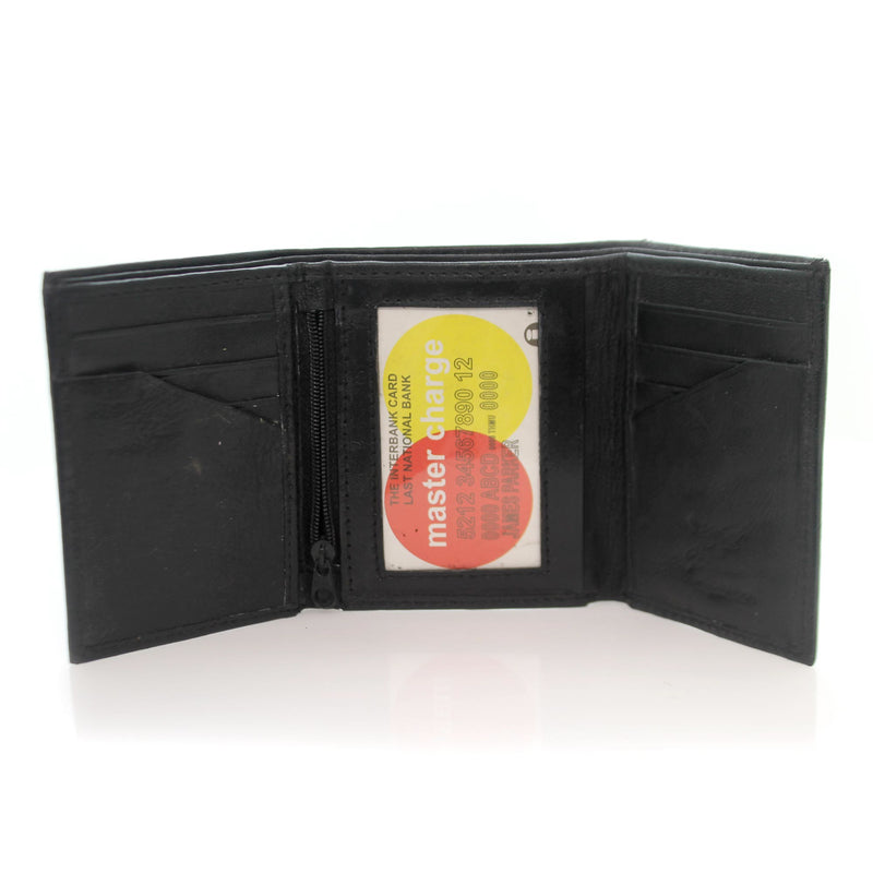 Tri-Fold Leather Wallet Leather Money Holder Credit Cards 5212345 (35166)