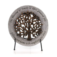 (36159) Home & Garden Tree Of Life Garden Stone On Easel, 7.00 Inch, Family Blessing 11070