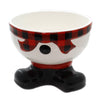 (39205) Tabletop Tartan Snowman Footed Bowl, 6.50 Inch, Hand Wash 1871110