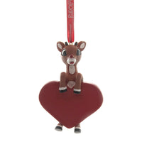 (41866) Holiday Ornaments Rudolph Personalizable Heart, 3.00 Inch, Department 56 6011023