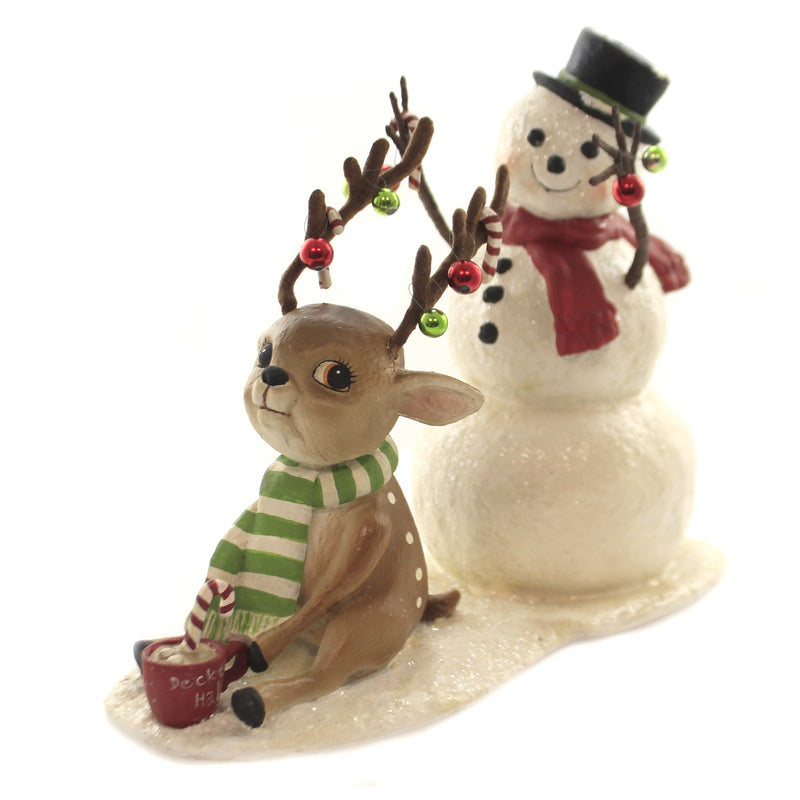 (41930) Christmas Deck The Halls, 8.50 Inch, Snowman Reindeer Candycanes Td8545