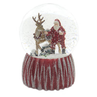 (42029) Christmas Musical Santa Dome With Reindeer, 6.50 Inch, Glitterdome 132296